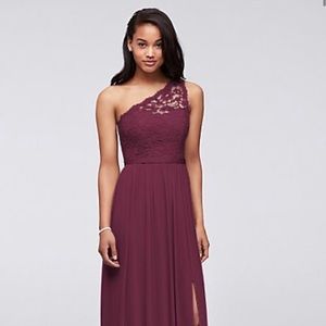 David’s Bridal One Shoulder Dress